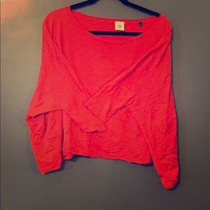 CAbi Dolman Sleeve Crop Red Sweater